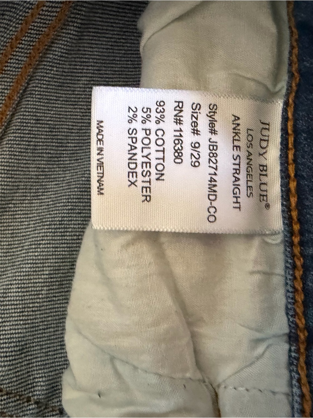 Judy Blue Straight Leg Medium Blue Jeans - Picture 5 of 12